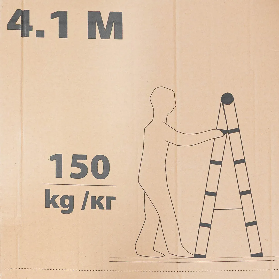 Стремянка телескопическая алюм. бытовая 4.1 м, 14+14 ступ. ISMA ISMA-UP410-2