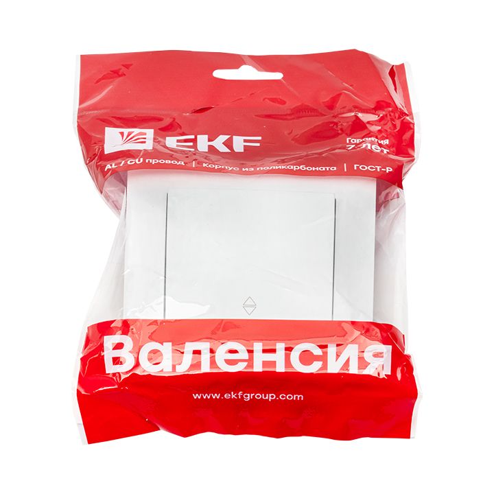 Валенсия выключатель 1-кл, 10А белый проходной EKF PROxima EWV10-025-10