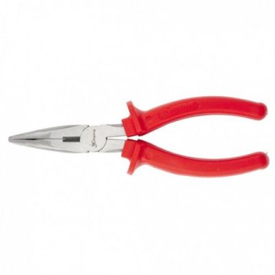 Длинногубцы изогнутые Econom 160 мм, шлифованные, пластмассовые рукоятки MATRIX 17494