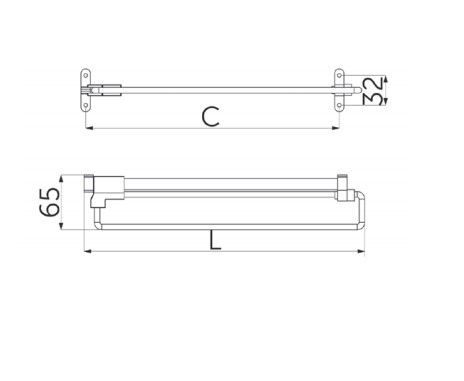 Выдвижная вешалка L-300, хром/черный REJS 111382
