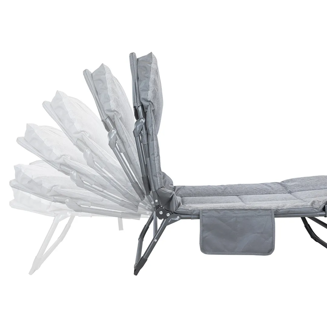 Шезлонг складной, серый WMC TOOLS WMC-FG-HY-8008G