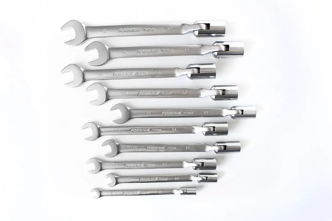 Набор ключей рожково-торцевых шарнирных 10 пр., 8, 10, 12-19 мм Forsage F-5010R