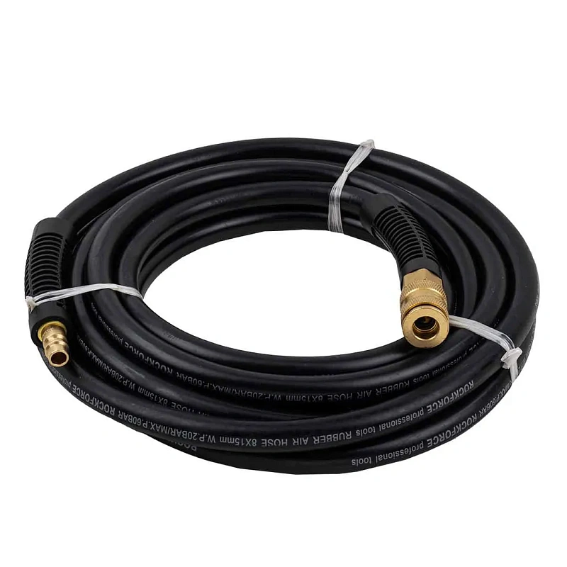 Шланг резиновый воздушный армированный с быстросъемами 8х15 мм, 5 м RockForce RF-AHC-10/D