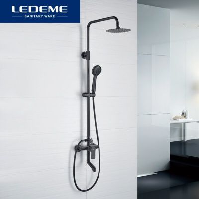 Душевая система, нержавеющая сталь, черный Ledeme L72418B