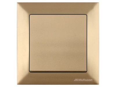 Выключатель 1-клав. двухполюсный, скрытый, винт. зажим, золото, DARIA, 10 A, 250 V, IP 20, Mutlusan 21204050280