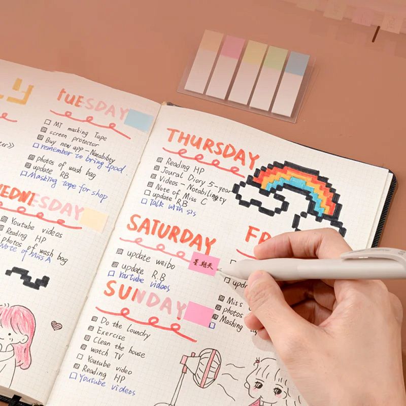 Закладки пластиковые "Deli", 12x44 мм, 100 штук, ассорти