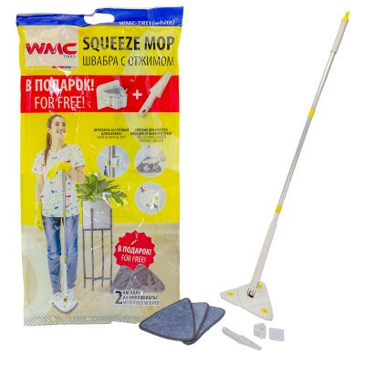 Швабра с отжимным механизмом WMC TOOLS WMC-TRI1(WHITE)