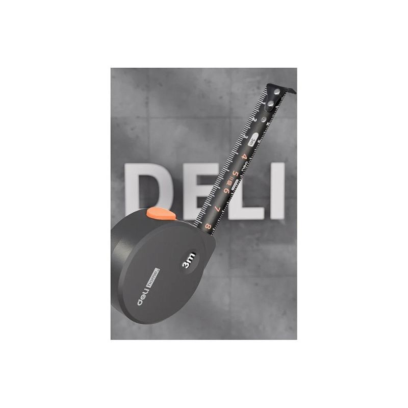 Рулетка Deli HS HT8316C, 3м х 16 мм, Soft Touch, оранжевый
