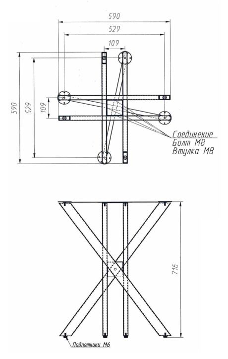 Подстолье WARG h716 под круглую столешницу, белый муар AKS 123762