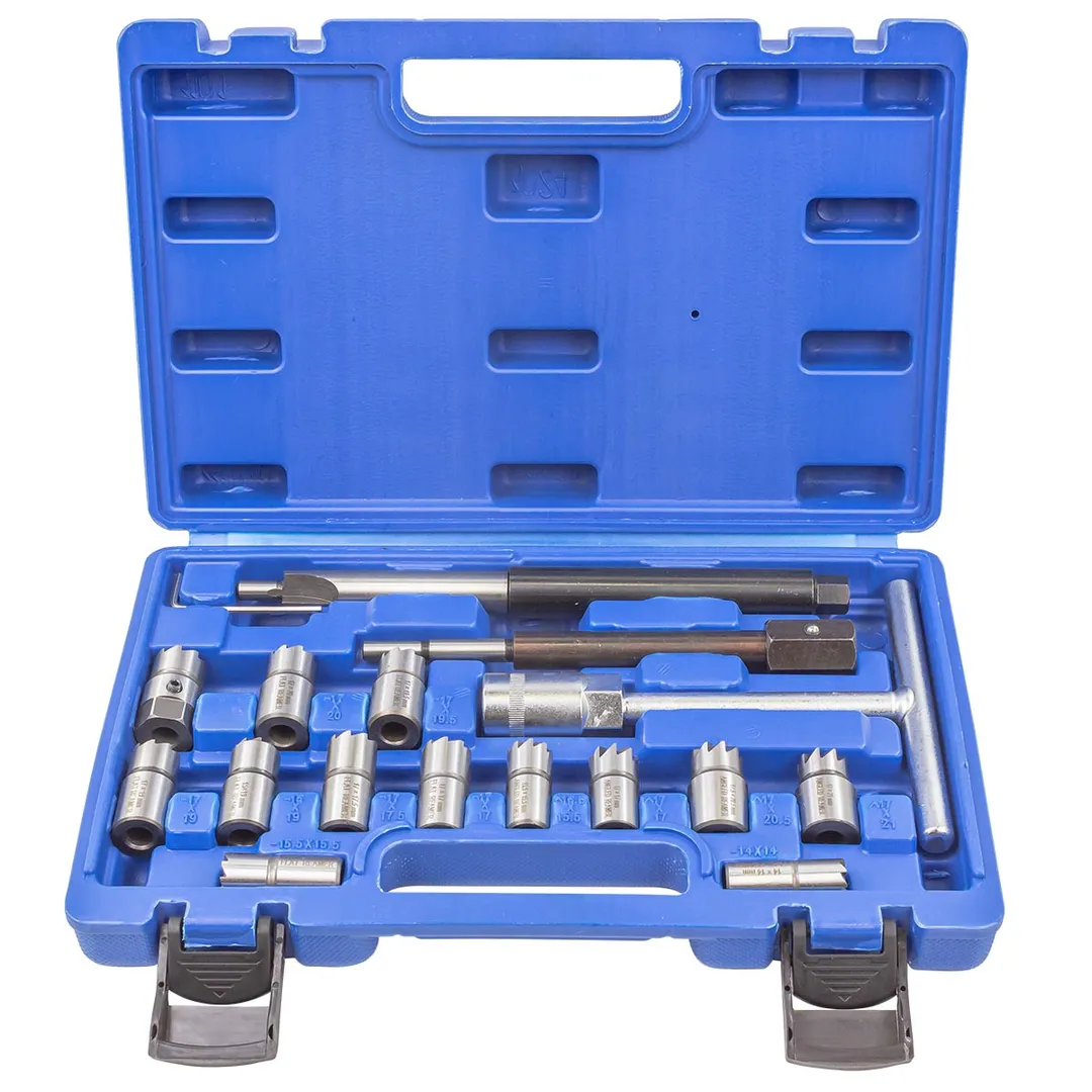 Набор фрез для чистки и восстановления посадочных мест дизельных форсунок 17 пр RockForce RF-917G7