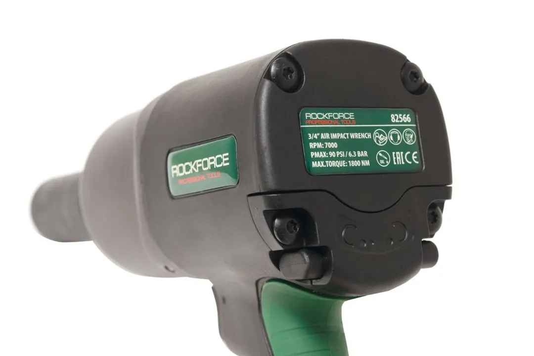 Пневмогайковерт ударный 3/4'' 1800Hм ''Twin Hammer'' с реверсом и регулировкой усилия в облегченном корпусе RockForce RF-82566