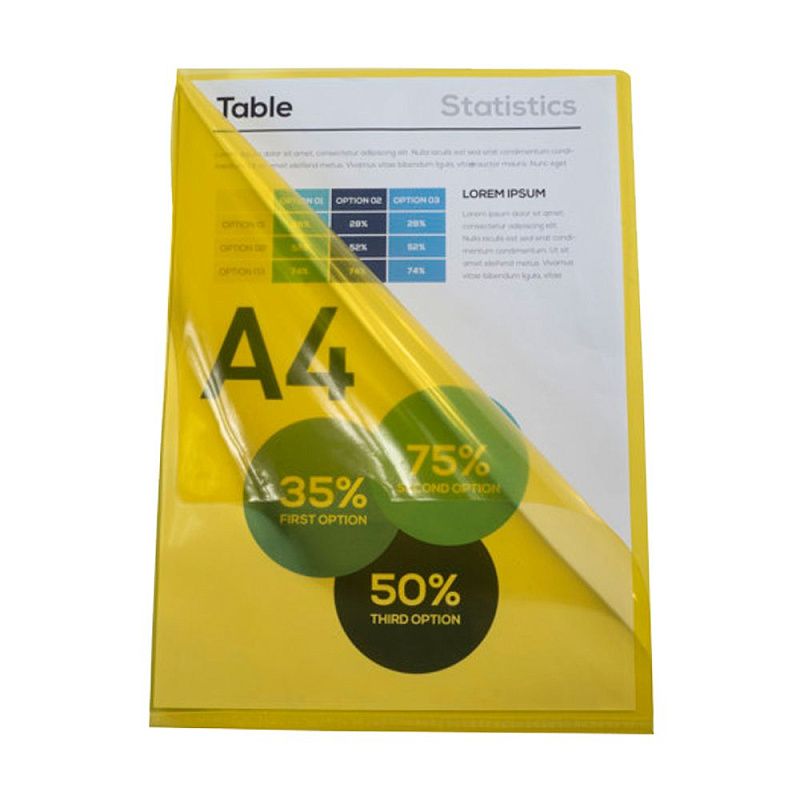 Папка-уголок "Exacompta", А4, 130 мк, ПВХ, прозрачный, желтый