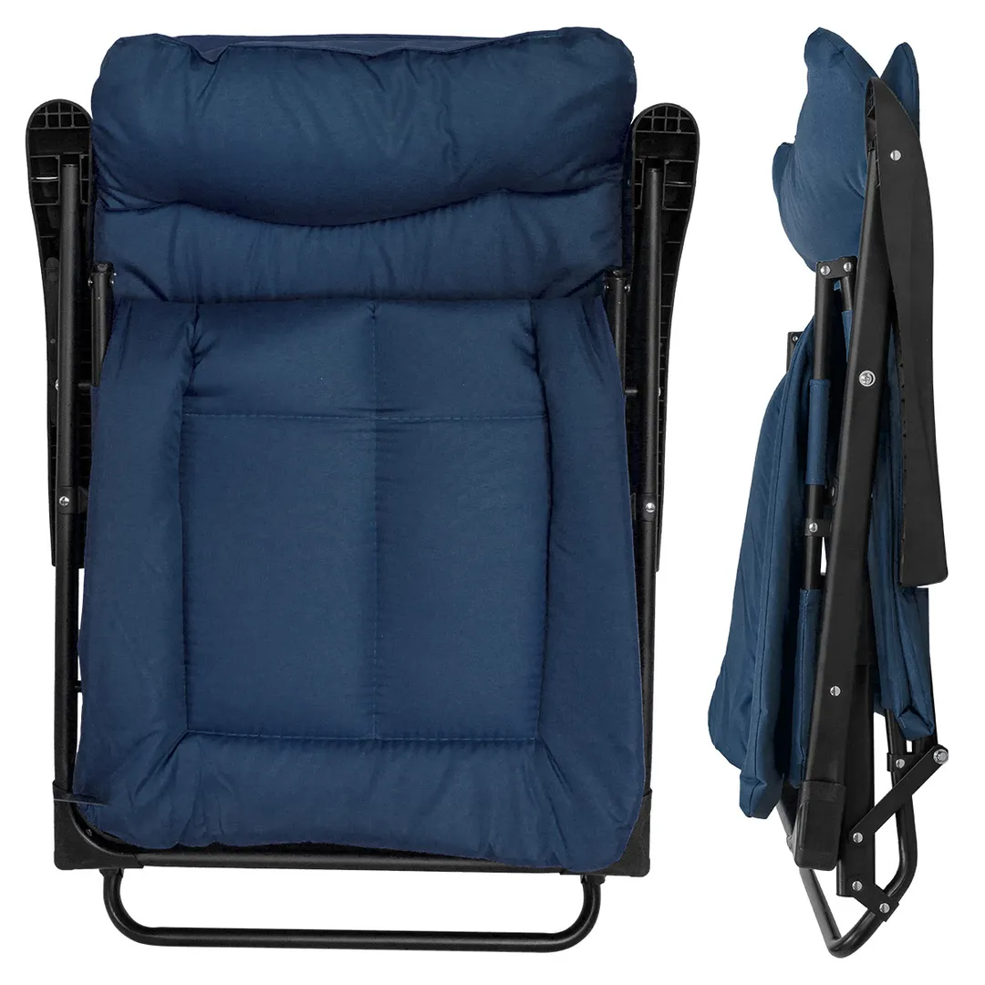 Шезлонг складной, синий Forsage F-FG-HY-8000B