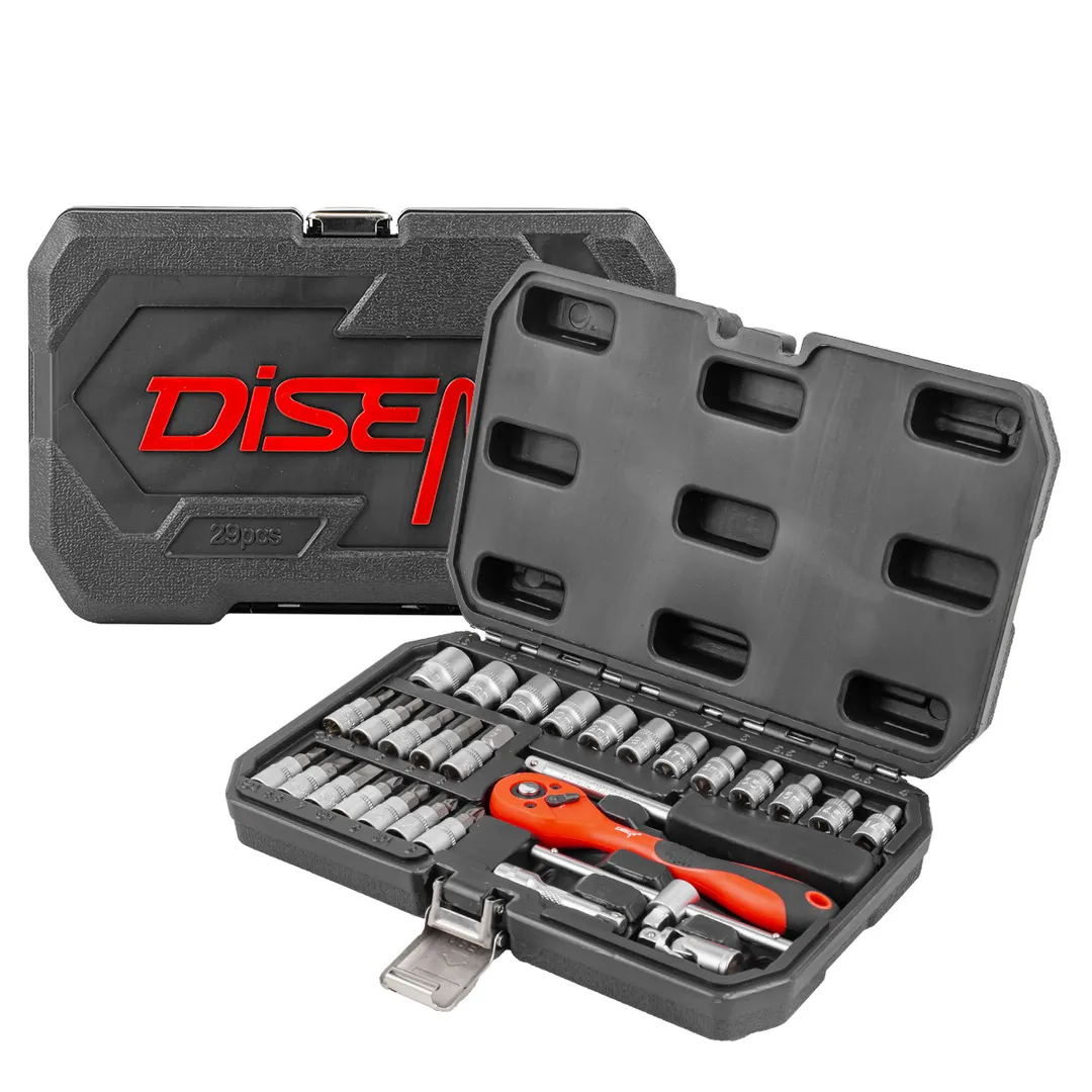 Набор инструментов 29 пр, 1/4'', 6-гр, 4-13 мм DISEN DS-2292-5 (1029)