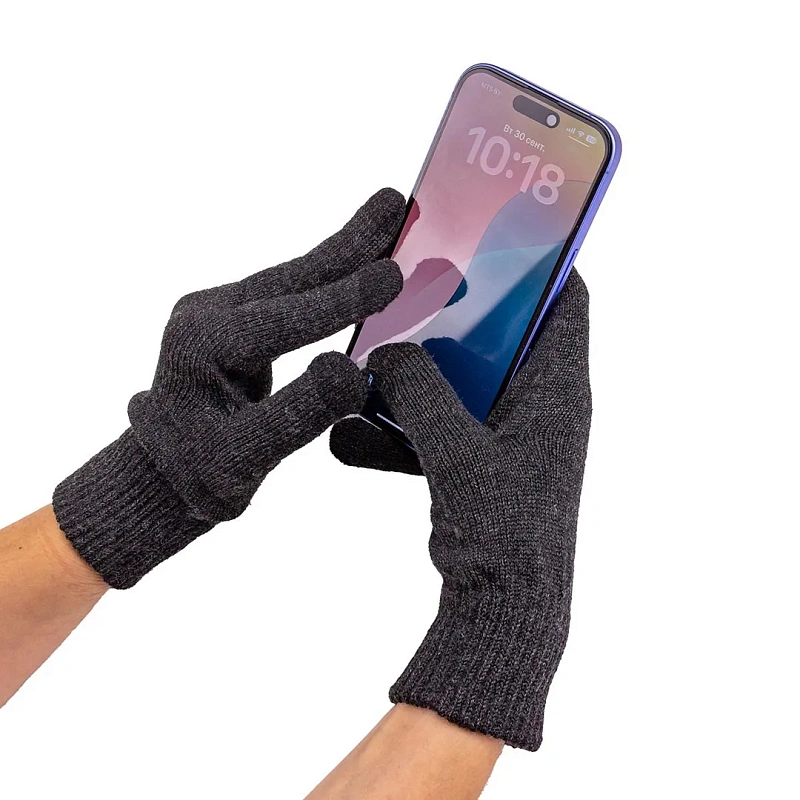 Шапка 20х22 см, перчатки, темно-серый EL15 222(Dark Grey)