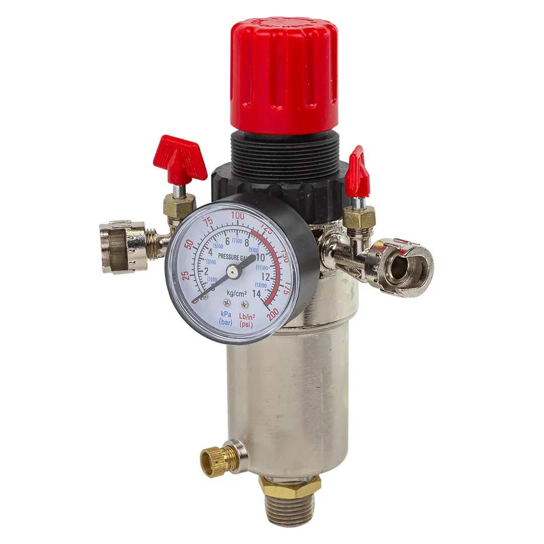 Фильтр-регулятор 1/2" с индикатором давления и регулировочными клапанами RockForce RF-SL4000-04B