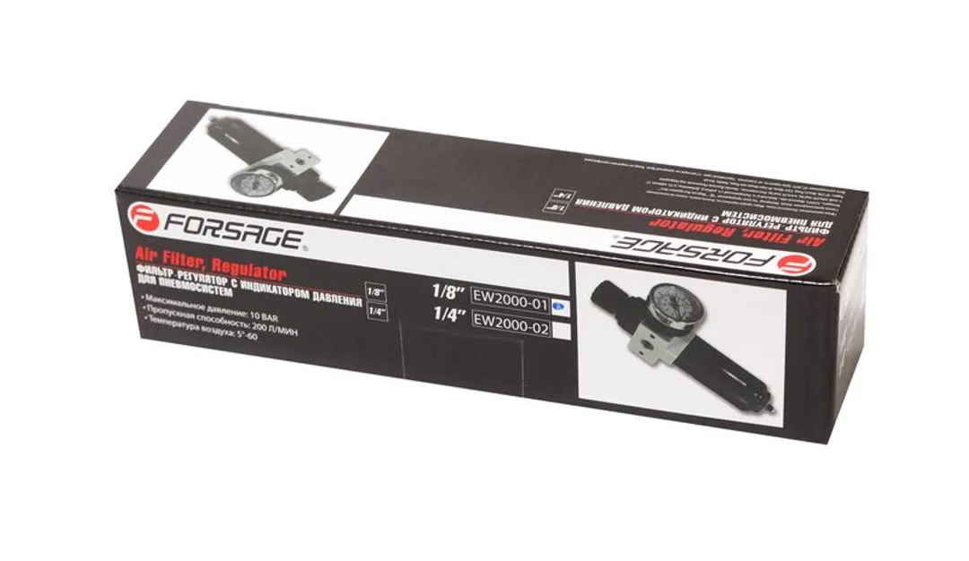 Фильтр-регулятор с индикатором давления для пневмосистем 1/8'' Forsage F-EW2000-01
