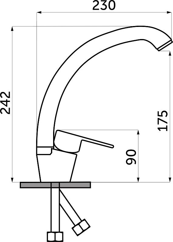 Смеситель для кухни, латунь, SG-07, асфальт, Sim Gran 118173