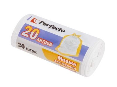 Мешки для мусора Standard, 20 л, 30 шт., белые, PERFECTO LINEA 46-105710