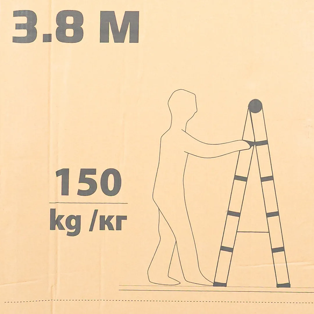 Стремянка телескопическая алюм. бытовая 3.8 м, 13+13 ступ. ISMA ISMA-UP380-2
