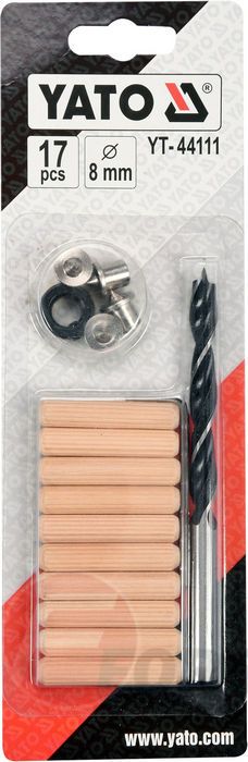 Сверло с набором соединений на шкантах 8 мм набор 17 пр. Yato YT-44111