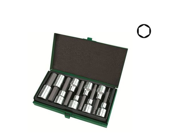 Набор головок-бит HEX 1/2'' 9 пр. 4-17 мм 80 мм Toptul GAAD0905