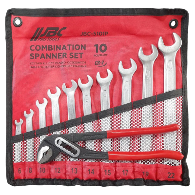 Набор комбинированных ключей 6-22 мм, пассатижи переставные 10 пр JBC JBC-5101P+1