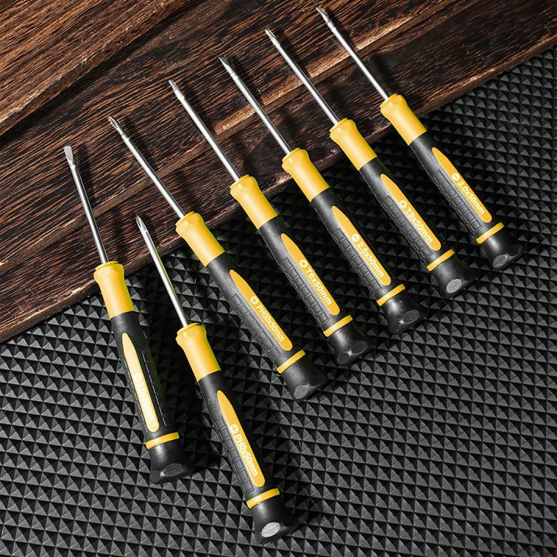 Набор прецизионных отверток Deli YS EDL241007 SL,PH, Torx, 7шт, кейс, черный, желтый