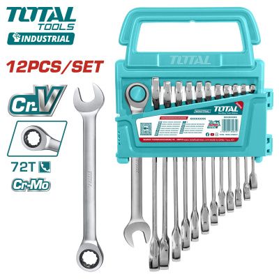 Набор ключей комбинированных с трещоткой 8-19 мм 12 пр TOTAL THT102RK0126
