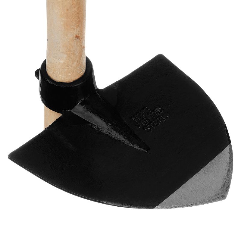 Кетмень остроконечный, 190 х 240 х 900 мм, цельнокованый, деревянный лакированный черенок, Сибртех 62369