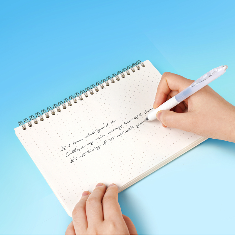 Ручка шариковая автоматическая "Low Viscosity", 0,7 мм, белый, стерж. синий