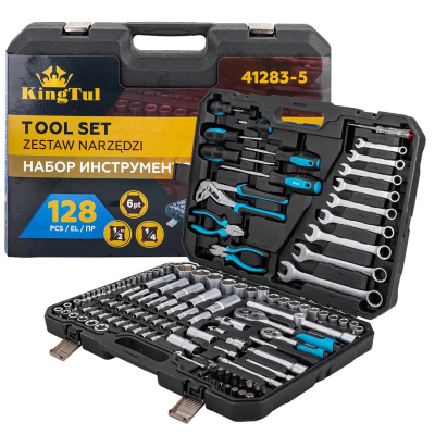 Набор инструментов 128 пр 1/4''&1/2'' 6-гр KINGTUL KT-41283-5