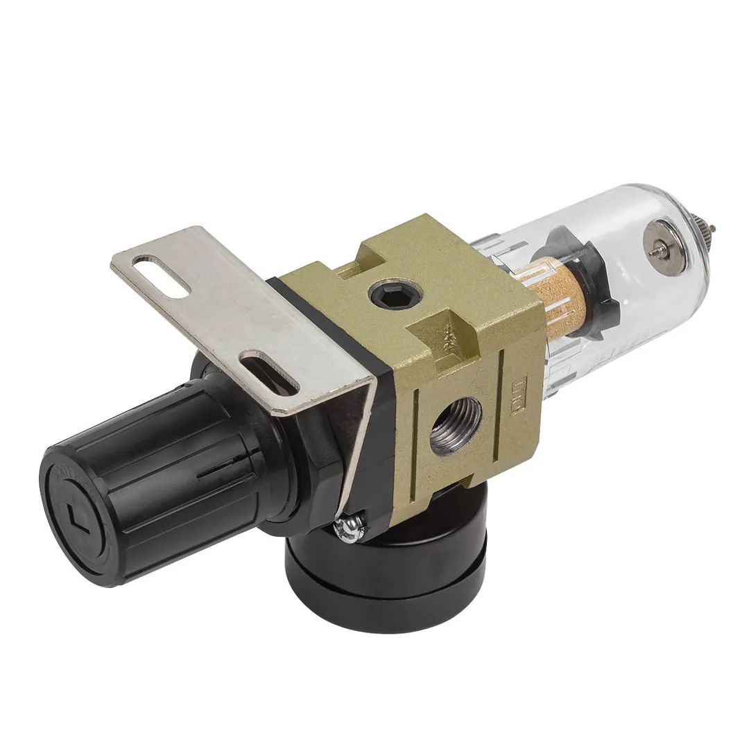 Фильтр-регулятор мини с индикатором давления для пневмосистем 1/4'', 10Мк, 550 л/мин, 0-10bar,раб. температура 5°-60° Partner PA-AW2000-02