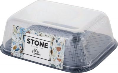 Масленка Plast Team Stone двухсторонняя 145×110×54 темный камень Пластик Репаблик PT909612026