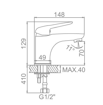 Смеситель для умывальника, латунь, бронза Ledeme L1048C