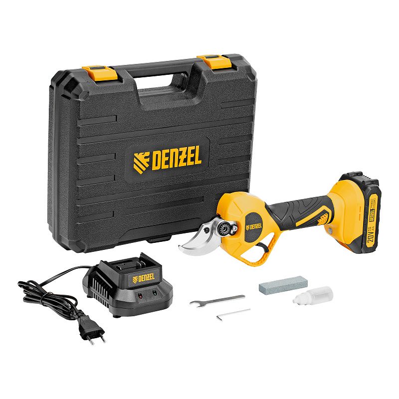 Секатор аккумуляторный, бесщет., CP-40BL, Li-Ion, 20 В, лезвия SK5 Denzel 59438