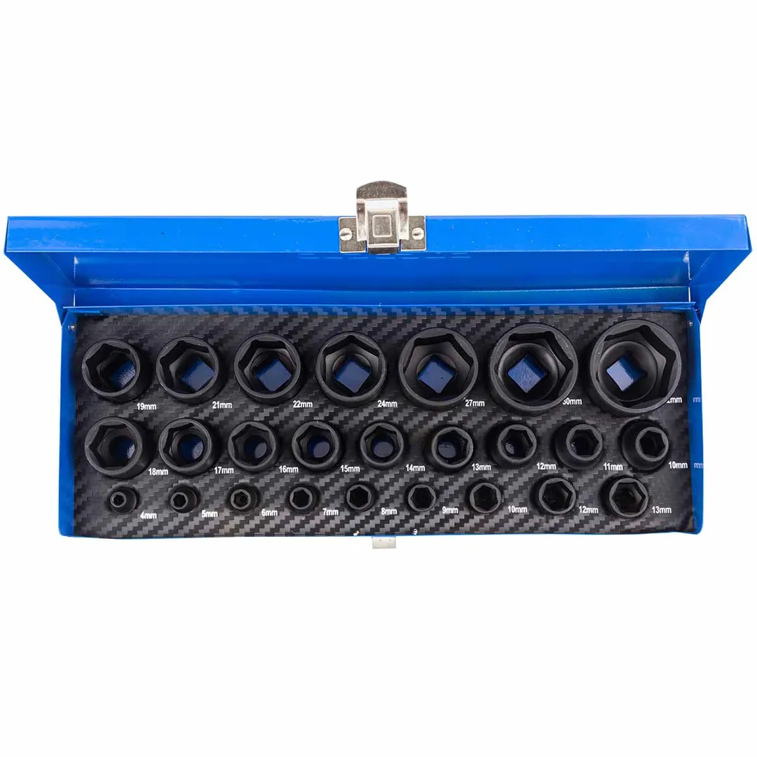 Набор ударных головок 1/4''&1/2'' 6-гр 1/2'': 10-32 мм, 1/4'': 4-13 мм 25 пр Forsage F-50121K