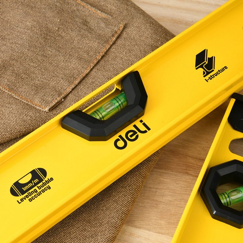 Уровень строительный Deli YS EDL29800G, 800 мм, рельсовый