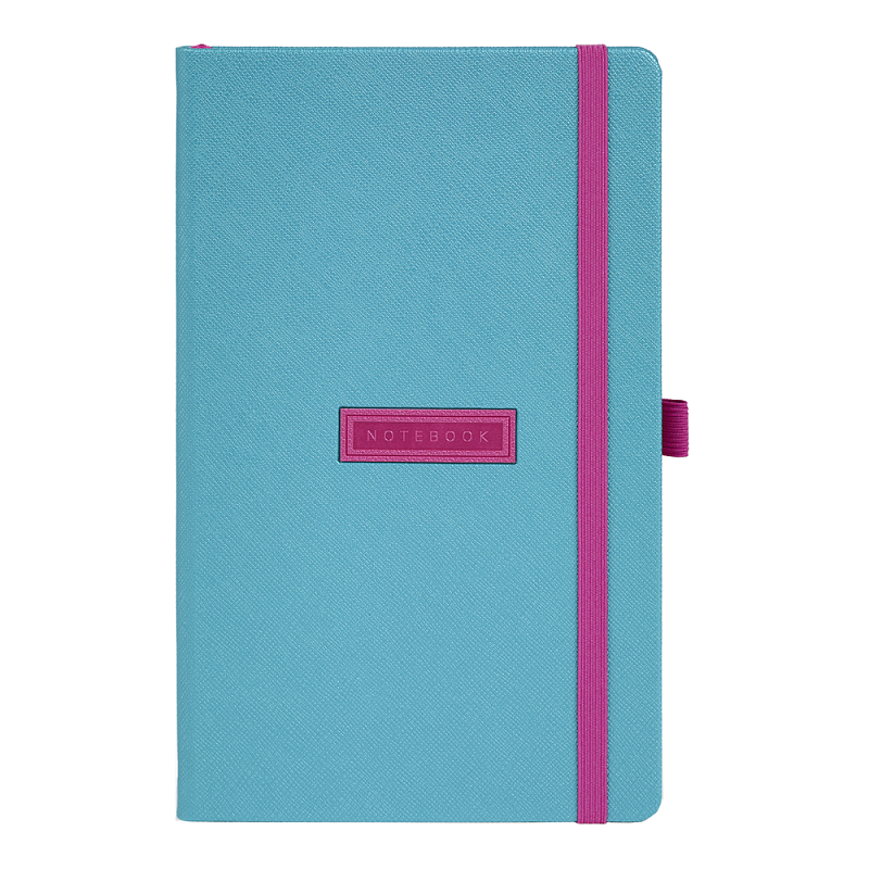 Блокнот "Shell turquoise", А5, 96 листов, голубой, срез розовый