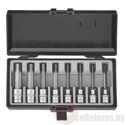 Набор головок-бит HEX 5-17 мм 8 пр. 1/2'' Force 4092