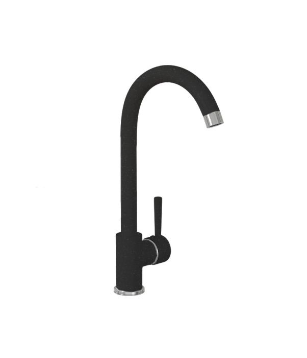 Смеситель для кухни высокий, латунь, GS-014, черный мат, Gamma Stone 114426