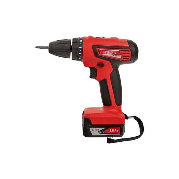 Дрель-шуруповерт аккумуляторная,14,4В., 2АКБ Li-ion,2,0A*h, 2-х ск. Felisatti ДА-10/14,4Л3 Felisatti