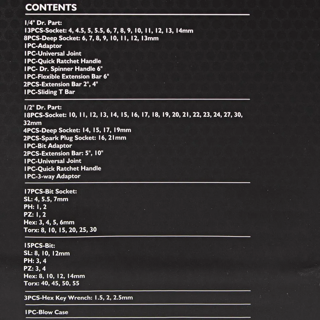 Набор инструментов 94 пр. 1/4''&1/2'' 6-гр. JCB JCB-4941-5