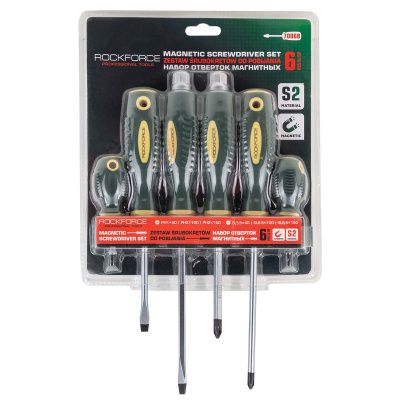 Набор отверток магнитных 6 пр., SL, PH RockForce RF-7006B