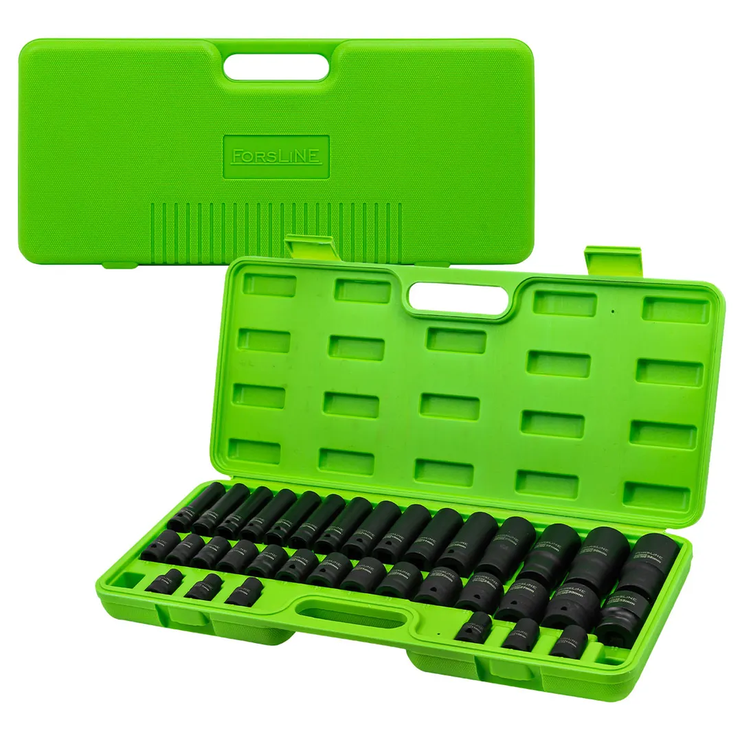 Набор головок 1/2" 35 пр., короткие 38 мм: 8-32 мм, глубокие 78 мм: 10-32 мм ForsLine FL-4353-5K