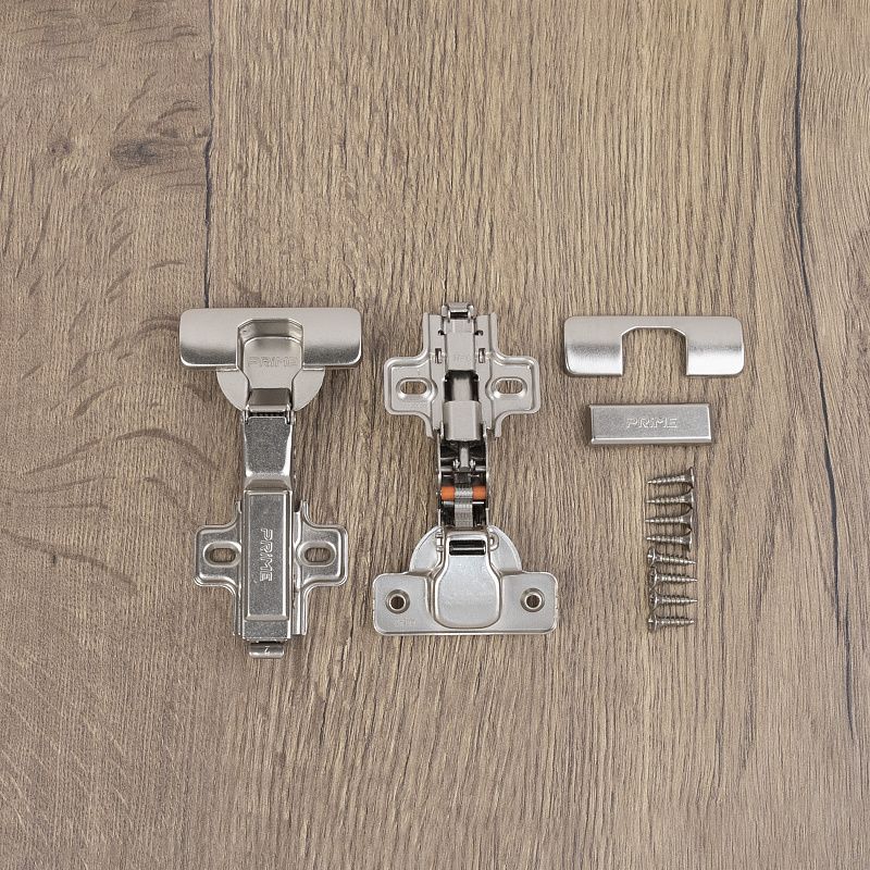 Петля полунакладная с доводчиком 45мм h0 clip-on, саморезы, заглушки, упак 2 шт., PRIME by AKS 112643