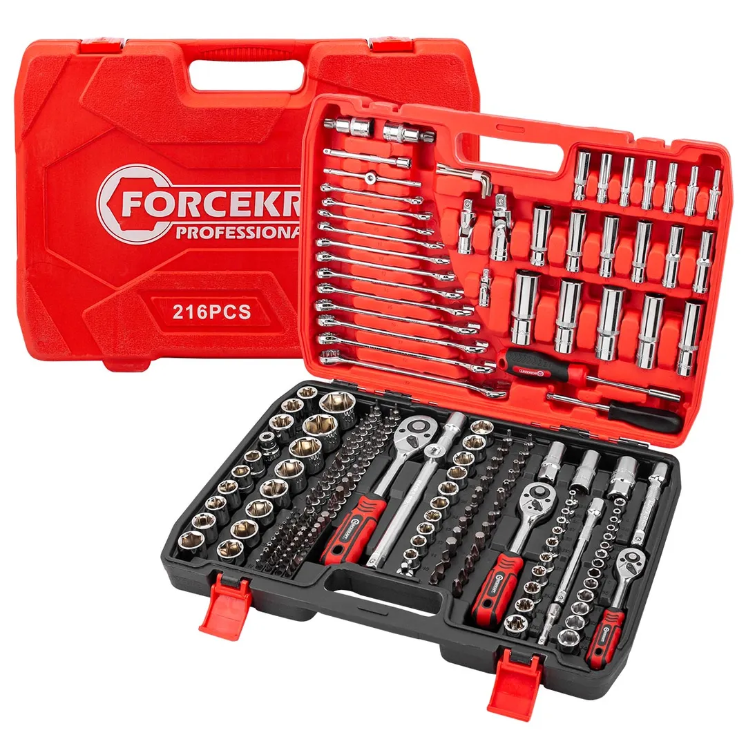 Набор инструментов 216 пр 1/4''&3/8''&1/2'' 6-гр ForceKraft FK-38841New