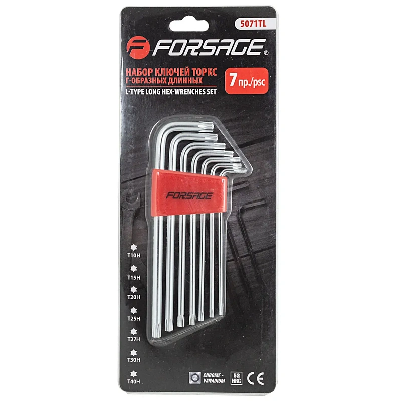 Набор длинных ключей Torx с отверстием 7 пр. Forsage F-5071TL