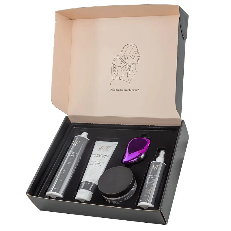 Набор, Увлажняющий шампунь-уход для волос, увлажняющий кондиционер для волос, скраб для кожи головы, крем-спрей для волос+расческа для волос, подарок La and Te beaute LT7