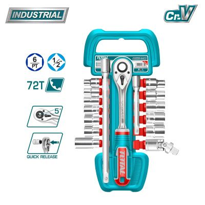 Набор торцевых головок 1/2" 10-24 мм, 17 пр TOTAL THT121171